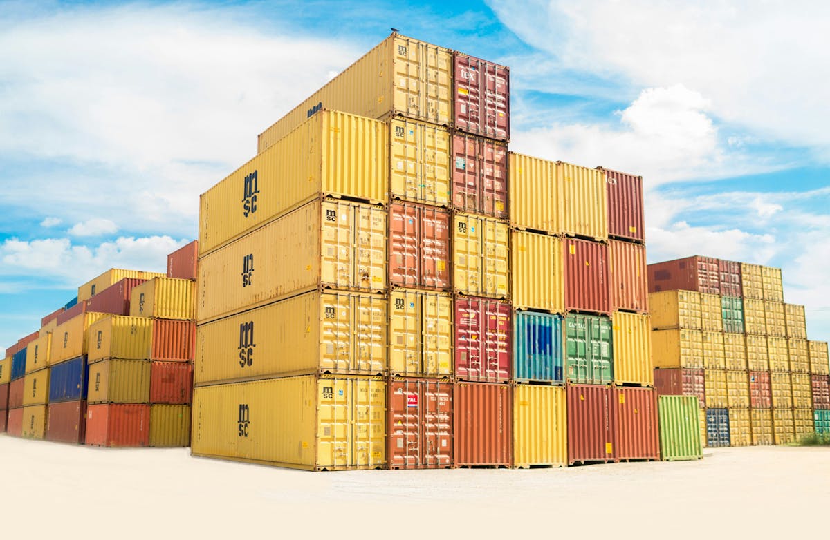 illustration of large shipping containers